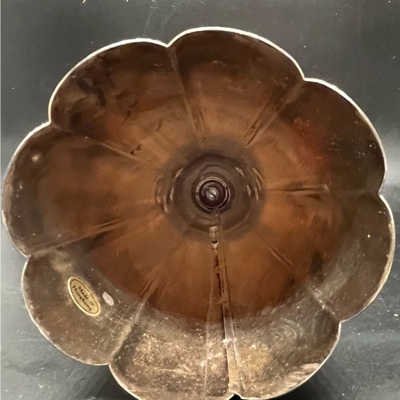 Christmas Brass Angel Holding Tapered Candlestick Holder Vintage Made Hong Kong - Picture 3 of 16